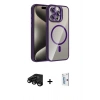 MARSİLYAN™- iPhone 15 Pro Max Kılıf Yadigar Asil Koleksiyonu - Siyah Bilvis 0.18mm Plus Cam Ekran Koruyucu + Siyah Raze Metal Kamera Lens