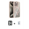 MARSİLYAN™- iPhone 15 Pro Max Kılıf Yadigar Asil Koleksiyonu - Siyah Bilvis 0.18mm Plus Cam Ekran Koruyucu + PVD Metal Kamera Lens - LT