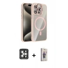 MARSİLYAN™- iPhone 15 Pro Max Kılıf Yadigar Asil Koleksiyonu - Siyah Bilvis 3D Cam Ekran Koruyucu + PVD Metal Kamera Lens - GI