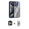 MARSİLYAN™- iPhone 15 Pro Max Kılıf Yadigar Asil Koleksiyonu - Siyah Bilvis 3D Cam Ekran Koruyucu + PVD Metal Kamera Lens - TU