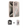 MARSİLYAN™- iPhone 15 Pro Max Kılıf Yadigar Asil Koleksiyonu - Siyah Bilvis 3D Cam Ekran Koruyucu + PVD Metal Kamera Lens - TU