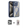 MARSİLYAN™- iPhone 15 Pro Max Kılıf Yadigar Asil Koleksiyonu - Siyah Bilvis 3D Cam Ekran Koruyucu + PVD Metal Kamera Lens - LT