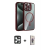 MARSİLYAN™- iPhone 15 Pro Max Kılıf Yadigar Asil Koleksiyonu - Siyah Bilvis 3D Cam Ekran Koruyucu + PVD Metal Kamera Lens - LT