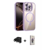 MARSİLYAN™- iPhone 15 Pro Max Kılıf Yadigar Asil Koleksiyonu - Siyah Bilvis 3D Cam Ekran Koruyucu + Raze Metal Kamera Lens - SH