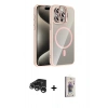 MARSİLYAN™- iPhone 15 Pro Max Kılıf Yadigar Asil Koleksiyonu - Siyah Bilvis 3D Cam Ekran Koruyucu + Raze Metal Kamera Lens - GS