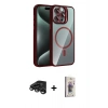 MARSİLYAN™- iPhone 15 Pro Max Kılıf Yadigar Asil Koleksiyonu - Siyah Bilvis 3D Cam Ekran Koruyucu + Raze Metal Kamera Lens - TMGI
