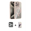 MARSİLYAN™- iPhone 15 Pro Max Kılıf Yadigar Asil Koleksiyonu - Siyah Bilvis 3D Mat Cam Ekran Koruyucu + PVD Metal Kamera Lens - LT