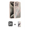 MARSİLYAN™- iPhone 15 Pro Max Kılıf Yadigar Asil Koleksiyonu - Siyah Bilvis 3D Mat Cam Ekran Koruyucu + PVD Metal Kamera Lens - SH
