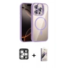 MARSİLYAN™- iPhone 15 Pro Max Kılıf Yadigar Asil Koleksiyonu - Siyah Bilvis 3D Mat Cam Ekran Koruyucu + PVD Metal Kamera Lens - GS