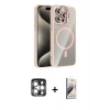 MARSİLYAN™- iPhone 15 Pro Max Kılıf Yadigar Asil Koleksiyonu - Siyah Bilvis 3D Mat Cam Ekran Koruyucu + PVD Metal Kamera Lens - GS