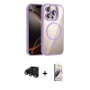MARSİLYAN™- iPhone 15 Pro Max Kılıf Yadigar Asil Koleksiyonu - Siyah Bilvis 3D Mat Cam Ekran Koruyucu + Raze Metal Kamera Lens - SH