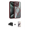 MARSİLYAN™- iPhone 15 Pro Max Kılıf Yadigar Asil Koleksiyonu - Siyah Bilvis 3D Mat Cam Ekran Koruyucu + Raze Metal Kamera Lens - TMGI