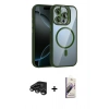 MARSİLYAN™- iPhone 15 Pro Max Kılıf Yadigar Asil Koleksiyonu - Siyah Bilvis 3D Mat Cam Ekran Koruyucu + Raze Metal Kamera Lens - TMGI