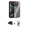 MARSİLYAN™- iPhone 15 Pro Max Kılıf Yadigar Asil Koleksiyonu - Siyah Bilvis 3D Mat Cam Ekran Koruyucu + Raze Metal Kamera Lens - LT
