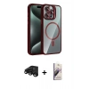 MARSİLYAN™- iPhone 15 Pro Max Kılıf Yadigar Asil Koleksiyonu - Siyah Bilvis 3D Mat Cam Ekran Koruyucu + Raze Metal Kamera Lens - SH