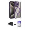 MARSİLYAN™- iPhone 15 Pro Max Kılıf Yadigar Asil Koleksiyonu - Siyah Bilvis 5in1 3D Magic Cam Ekran Koruyucu + Raze Metal Kamera Lens - LT