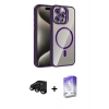 MARSİLYAN™- iPhone 15 Pro Max Kılıf Yadigar Asil Koleksiyonu - Siyah Bilvis 5in1 3D Magic Cam Ekran Koruyucu + Raze Metal Kamera Lens - SH