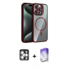 MARSİLYAN™- iPhone 15 Pro Max Kılıf Yadigar Asil Koleksiyonu - Siyah Bilvis 5in1 3D Magic Cam Ekran Koruyucu + PVD Metal Kamera Lens - GS
