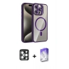 MARSİLYAN™- iPhone 15 Pro Max Kılıf Yadigar Asil Koleksiyonu - Siyah Bilvis 5in1 3D Magic Cam Ekran Koruyucu + PVD Metal Kamera Lens - LT