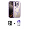 MARSİLYAN™- iPhone 15 Pro Max Kılıf Yadigar Asil Koleksiyonu - Siyah Bilvis 5in1 3D Magic Cam Ekran Koruyucu + PVD Metal Kamera Lens - LT