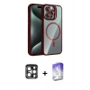 MARSİLYAN™- iPhone 15 Pro Max Kılıf Yadigar Asil Koleksiyonu - Siyah Bilvis 5in1 3D Magic Cam Ekran Koruyucu + PVD Metal Kamera Lens - LT