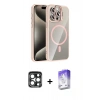 MARSİLYAN™- iPhone 15 Pro Max Kılıf Yadigar Asil Koleksiyonu - Siyah Bilvis 5in1 3D Magic Cam Ekran Koruyucu + PVD Metal Kamera Lens - LT