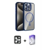 MARSİLYAN™- iPhone 15 Pro Max Kılıf Yadigar Asil Koleksiyonu - Siyah Bilvis 5in1 3D Magic Cam Ekran Koruyucu + PVD Metal Kamera Lens - LT