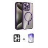 MARSİLYAN™- iPhone 15 Pro Max Kılıf Yadigar Asil Koleksiyonu - Siyah Bilvis 5in1 3D Magic Cam Ekran Koruyucu + PVD Metal Kamera Lens - GS