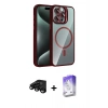 MARSİLYAN™- iPhone 15 Pro Max Kılıf Yadigar Asil Koleksiyonu - Siyah Bilvis 5in1 3D Magic Cam Ekran Koruyucu + Raze Metal Kamera Lens - SH