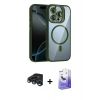 MARSİLYAN™- iPhone 15 Pro Max Kılıf Yadigar Asil Koleksiyonu - Siyah Bilvis 5in1 5D Magic Hayalet Cam Ekran Koruyucu + Raze Metal Kamera Lens - LT
