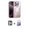 MARSİLYAN™- iPhone 15 Pro Max Kılıf Yadigar Asil Koleksiyonu - Siyah Bilvis 5in1 5D Magic Hayalet Cam Ekran Koruyucu + PVD Metal Kamera Lens - GS