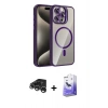 MARSİLYAN™- iPhone 15 Pro Max Kılıf Yadigar Asil Koleksiyonu - Siyah Bilvis 5in1 5D Magic Hayalet Cam Ekran Koruyucu + Raze Metal Kamera Lens - GS