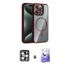 MARSİLYAN™- iPhone 15 Pro Max Kılıf Yadigar Asil Koleksiyonu - Siyah Bilvis 5in1 5D Magic Hayalet Cam Ekran Koruyucu + PVD Metal Kamera Lens - LT