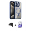 MARSİLYAN™- iPhone 15 Pro Max Kılıf Yadigar Asil Koleksiyonu - Siyah Bilvis 5in1 5D Magic Hayalet Cam Ekran Koruyucu + Raze Metal Kamera Lens - GS