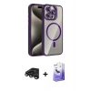 MARSİLYAN™- iPhone 15 Pro Max Kılıf Yadigar Asil Koleksiyonu - Siyah Bilvis 5in1 5D Magic Hayalet Cam Ekran Koruyucu + Raze Metal Kamera Lens - TMGI