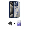 MARSİLYAN™- iPhone 15 Pro Max Kılıf Yadigar Asil Koleksiyonu - Siyah Bilvis 5in1 5D Magic Hayalet Cam Ekran Koruyucu + Raze Metal Kamera Lens - TMGI