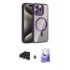 MARSİLYAN™- iPhone 15 Pro Max Kılıf Yadigar Asil Koleksiyonu - Siyah Bilvis 5in1 5D Magic Hayalet Cam Ekran Koruyucu + Raze Metal Kamera Lens - LT