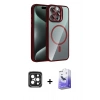 MARSİLYAN™- iPhone 15 Pro Max Kılıf Yadigar Asil Koleksiyonu - Siyah Bilvis 5in1 5D Magic Hayalet Cam Ekran Koruyucu + PVD Metal Kamera Lens - SH