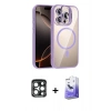MARSİLYAN™- iPhone 15 Pro Max Kılıf Yadigar Asil Koleksiyonu - Siyah Bilvis 5in1 5D Magic Hayalet Cam Ekran Koruyucu + PVD Metal Kamera Lens - LT