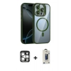 MARSİLYAN™- iPhone 15 Pro Max Kılıf Yadigar Asil Koleksiyonu - Siyah Bilvis Hayalet Cam Ekran Koruyucu + PVD Metal Kamera Lens - GS