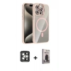 MARSİLYAN™- iPhone 15 Pro Max Kılıf Yadigar Asil Koleksiyonu - Siyah Bilvis Hayalet Cam Ekran Koruyucu + PVD Metal Kamera Lens - GI