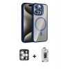 MARSİLYAN™- iPhone 15 Pro Max Kılıf Yadigar Asil Koleksiyonu - Siyah Bilvis Hayalet Cam Ekran Koruyucu + PVD Metal Kamera Lens - GS