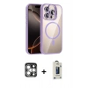 MARSİLYAN™- iPhone 15 Pro Max Kılıf Yadigar Asil Koleksiyonu - Siyah Bilvis Hayalet Cam Ekran Koruyucu + PVD Metal Kamera Lens - GS