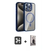MARSİLYAN™- iPhone 15 Pro Max Kılıf Yadigar Asil Koleksiyonu - Siyah Bilvis Hayalet Cam Ekran Koruyucu + PVD Metal Kamera Lens - GI