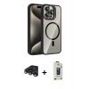 MARSİLYAN™- iPhone 15 Pro Max Kılıf Yadigar Asil Koleksiyonu - Siyah Bilvis Hayalet Cam Ekran Koruyucu + Raze Metal Kamera Lens - LT