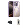 MARSİLYAN™- iPhone 15 Pro Max Kılıf Yadigar Asil Koleksiyonu - Siyah Bilvis Hayalet Cam Ekran Koruyucu + Raze Metal Kamera Lens - LT