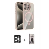 MARSİLYAN™- iPhone 15 Pro Max Kılıf Yadigar Asil Koleksiyonu - Siyah Bilvis Hayalet Cam Ekran Koruyucu + PVD Metal Kamera Lens - SH