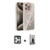 MARSİLYAN™- iPhone 15 Pro Max Kılıf Yadigar Asil Koleksiyonu - Siyah Bilvis Hayalet Cam Ekran Koruyucu + PVD Metal Kamera Lens - GS