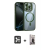 MARSİLYAN™- iPhone 15 Pro Max Kılıf Yadigar Asil Koleksiyonu - Siyah Bilvis Hayalet Cam Ekran Koruyucu + PVD Metal Kamera Lens - GI