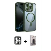 MARSİLYAN™- iPhone 15 Pro Max Kılıf Yadigar Asil Koleksiyonu - Siyah Bilvis Hayalet Cam Ekran Koruyucu + PVD Metal Kamera Lens - GS